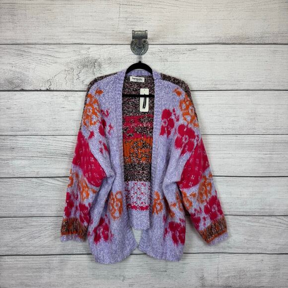 Impressions Plus Size Colorful Knit Floral Sweater Cardigan Size 2X - Picture 1 of 8